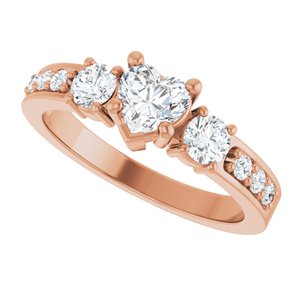 14K Rose Gold 5x5 mm Heart Ring Mounting – image 8