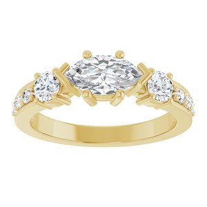 18K Yellow Gold 8.5x4.5 mm Marquise Ring Mounting – image 5