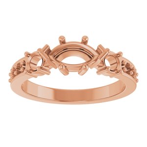 10K Rose Gold 8.5x4.5 mm Marquise Ring Mounting – image 6