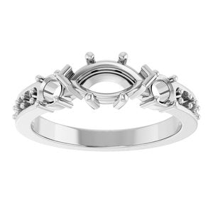 14K X1 White Gold 8.5x4.5 mm Marquise Ring Mounting – image 6