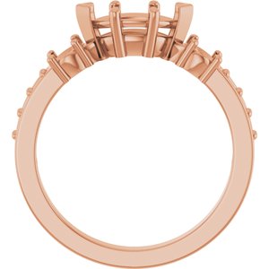 18K Rose Gold 8.5x4.5 mm Marquise Ring Mounting – image 4