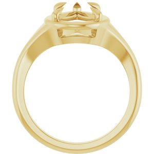 18K Yellow Gold 12x8 mm Pear Ring Mounting – image 4