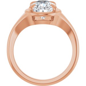 18K Rose Gold 12x8 mm Pear Ring Mounting – image 3