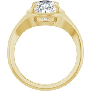10K Yellow Gold 12x8 mm Pear Ring Mounting – image 3