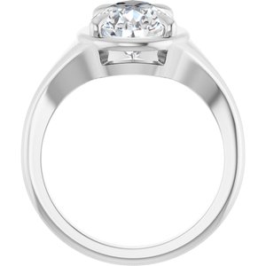 14K X1 White Gold 12x8 mm Pear Ring Mounting – image 3