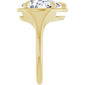 14K Yellow Gold 12x8 mm Pear Ring Mounting – image 7