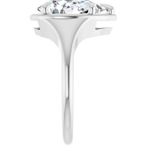 18K White Gold 12x8 mm Pear Ring Mounting – image 7