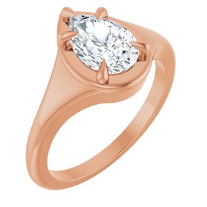10K Rose Gold 9x6 mm Pear Ring Mounting
