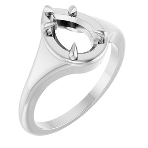 Sterling Silver 9x6 mm Pear Ring Mounting – image 2