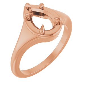 10K Rose Gold 9x6 mm Pear Ring Mounting – image 2