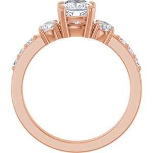 10K Rose Gold 5.5x5.5 mm Cushion Ring Mounting – image 3