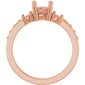 18K Rose Gold 5.5x5.5 mm Cushion Ring Mounting – image 4