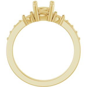10K Yellow Gold 5.5x5.5 mm Cushion Ring Mounting – image 4