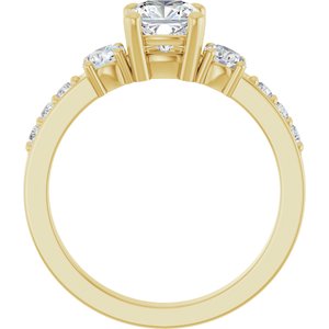 18K Yellow Gold 5.5x5.5 mm Cushion Ring Mounting – image 3