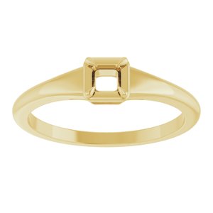10K Yellow Gold 3x3 mm Square Ring Mounting – image 6