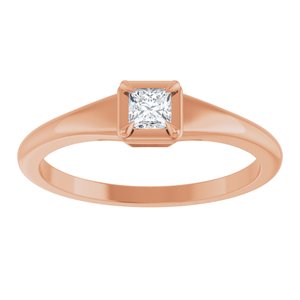 14K Rose Gold 3x3 mm Square Ring Mounting – image 5
