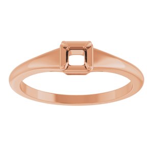 14K Rose Gold 3x3 mm Square Ring Mounting – image 6