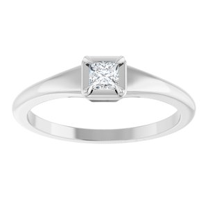 14K X1 White Gold 3x3 mm Square Ring Mounting – image 5