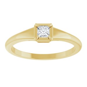 10K Yellow Gold 3x3 mm Square Ring Mounting – image 5