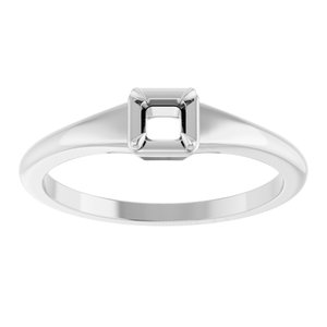 Sterling Silver 3x3 mm Square Ring Mounting – image 6