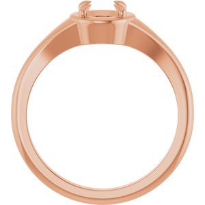 18K Rose Gold 5.5 mm Round Ring Mounting – image 4