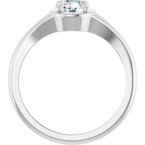 14K X1 White Gold 5.5 mm Round Ring Mounting – image 3