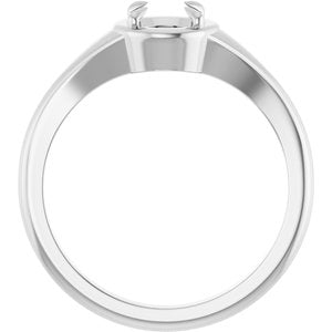 14K White Gold 5.5 mm Round Ring Mounting – image 4