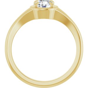 10K Yellow Gold 5.5 mm Round Ring Mounting – image 3