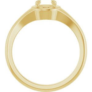 14K Yellow Gold 5.5 mm Round Ring Mounting – image 4