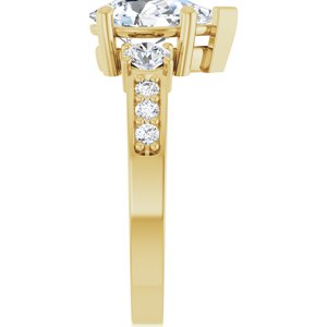 10K Yellow Gold 10x6 mm Pear Ring Mounting – image 7
