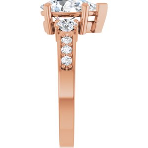 18K Rose Gold 10x6 mm Pear Ring Mounting – image 7