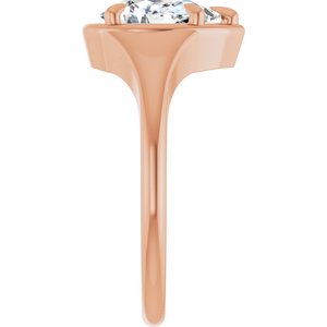 10K Rose Gold 9x6 mm Pear Ring Mounting – image 7