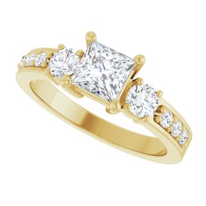 10K Yellow Gold 5x5 mm Square Ring Mounting – image 8
