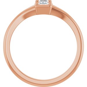 14K Rose Gold 3x3 mm Square Ring Mounting – image 3