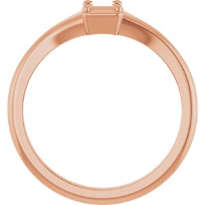 18K Rose Gold 3x3 mm Square Ring Mounting – image 4