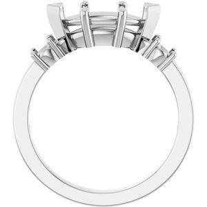 18K White Gold 11x5.5 mm Marquise Ring Mounting – image 4