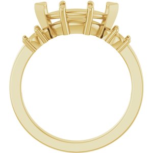 18K Yellow Gold 11x5.5 mm Marquise Ring Mounting – image 4