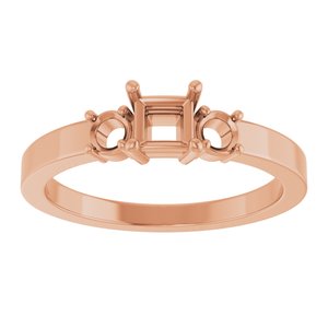 10K Rose Gold 3.75x3.75 mm Square Ring Mounting – image 6