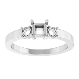 Sterling Silver 3.75x3.75 mm Square Ring Mounting – image 6