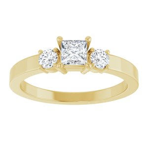 18K Yellow Gold 3.75x3.75 mm Square Ring Mounting – image 5