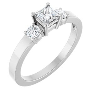 Continuum Sterling Silver 3.75x3.75 mm Square Ring Mounting