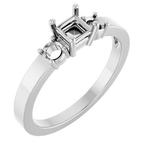 10K White Gold 3.75x3.75 mm Square Ring Mounting – image 2