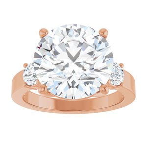 10K Rose Gold 12 mm Round Ring Mounting – image 5