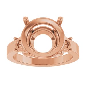 18K Rose Gold 12 mm Round Ring Mounting – image 6