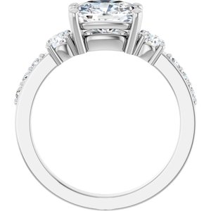 Platinum 8.5x6.5 mm Elongated Cushion Ring Mounting – image 3