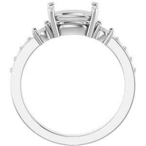 Continuum Sterling Silver 8.5x6.5 mm Elongated Cushion Ring Mounting – image 4