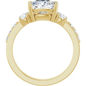 14K Yellow Gold 8.5x6.5 mm Elongated Cushion Ring Mounting – image 3