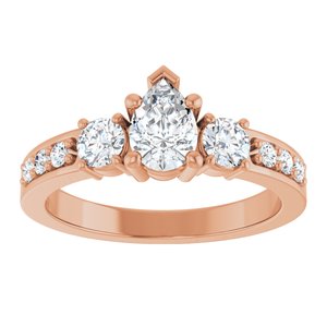 10K Rose Gold 6.5x4.5 mm Pear Ring Mounting – image 5
