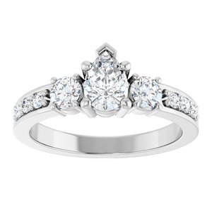 Sterling Silver 6.5x4.5 mm Pear Ring Mounting – image 5