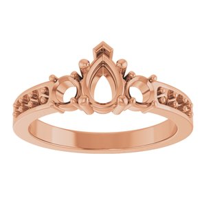 10K Rose Gold 6.5x4.5 mm Pear Ring Mounting – image 6